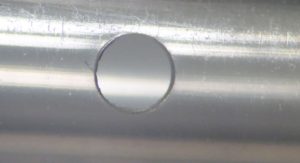 Laser hole drilling of catheter_zoom