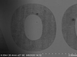 SEM image of Pico IR laser black marking
